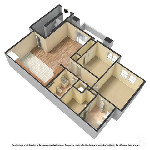 Yolo Apartments 3D floor plan image